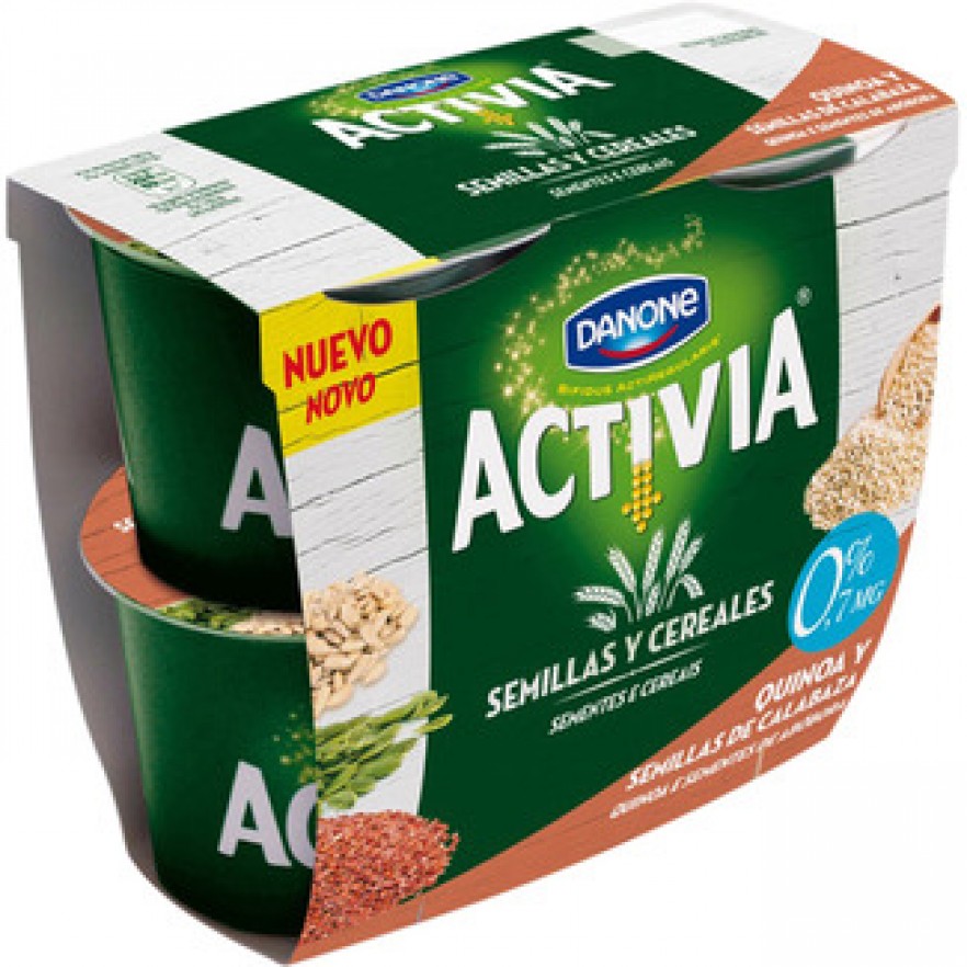 DANONE ACTIVIA SEMILLAS Y CEREALES yogur con quinoa y semillas de calabaza pack 4
